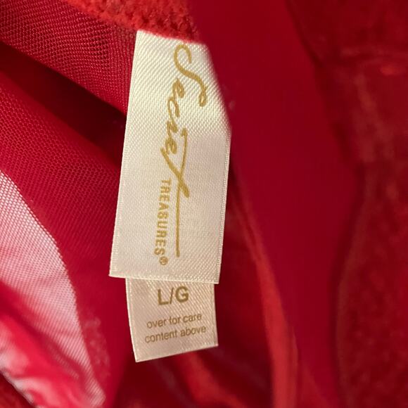 Secret Treasures Womens Sexy Red White Christmas Corset Lingerie Size Large - Picture 5 of 6